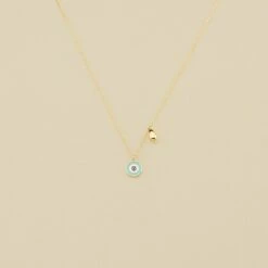 Collier Ras Du Cou CYCLADES - Turquoise / Doré