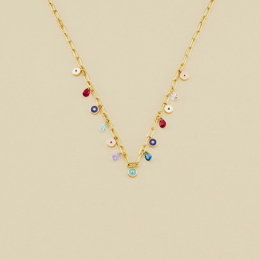 Collier Ras Du Cou CYCLADES - Multicolore / Doré 1 Collier Ras Du Cou CYCLADES - Multicolore / Doré