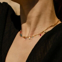 Collier Ras Du Cou CYCLADES - Multicolore / Doré 5 Collier Ras Du Cou CYCLADES - Multicolore / Doré -AGATHA Soldes 02681161 256 TU M2