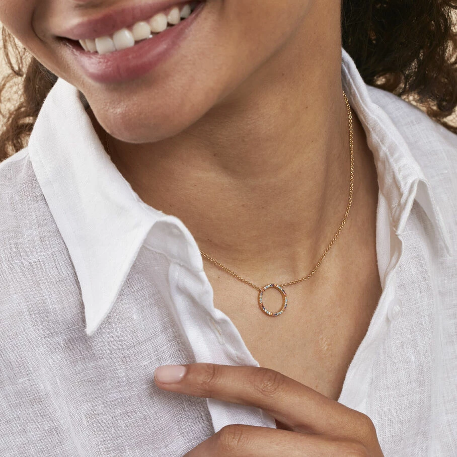 Collier Ras Du Cou RAINBOW - Multicolore / Doré 2 Collier Ras Du Cou RAINBOW - Multicolore / Doré – Image 2