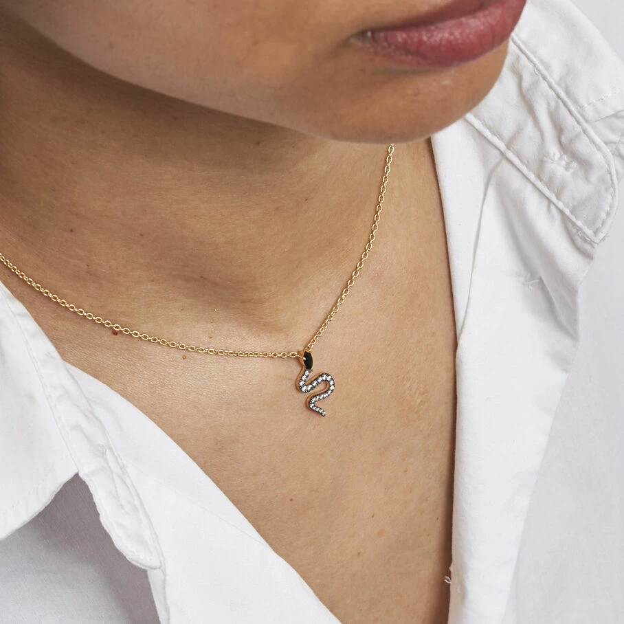 Collier Ras Du Cou SNAKY - Cristal / Gun 2 Collier Ras Du Cou SNAKY - Cristal / Gun – Image 2