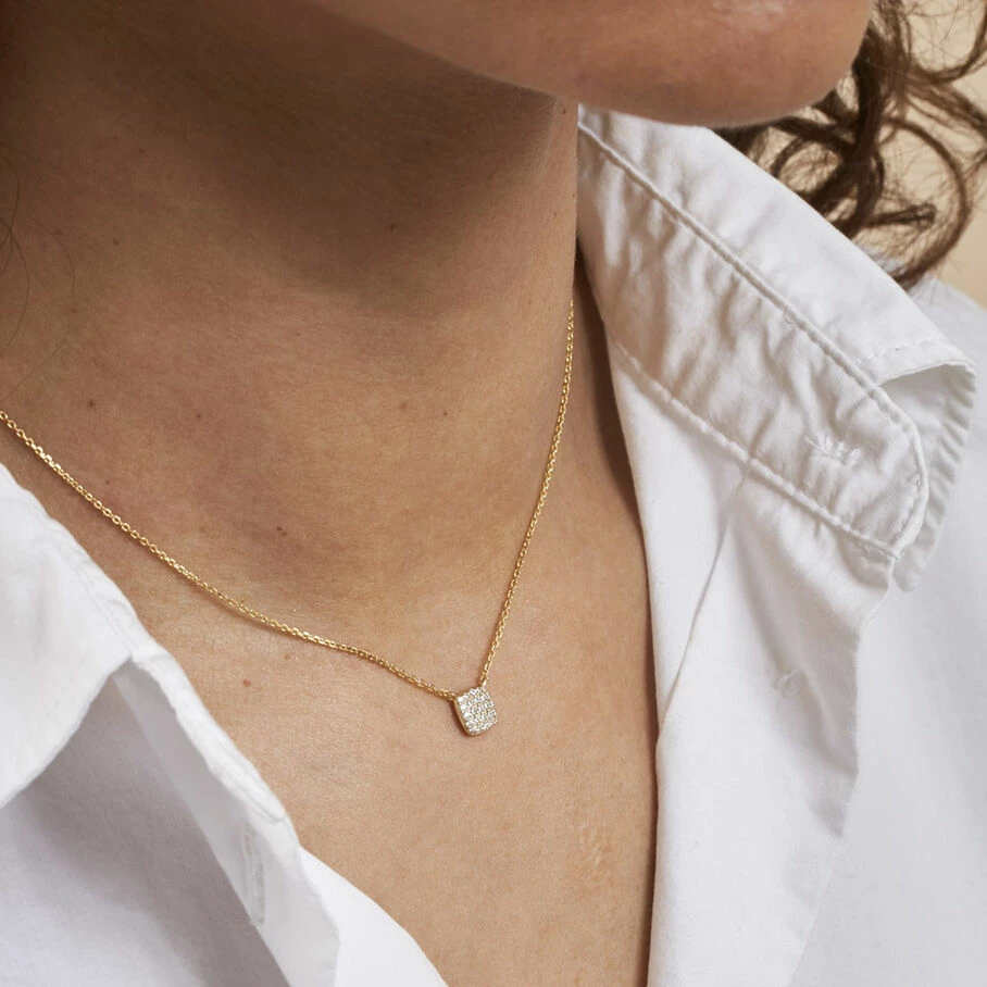 Collier Ras Du Cou GLORIA - Cristal / Doré 2 Collier Ras Du Cou GLORIA - Cristal / Doré – Image 2