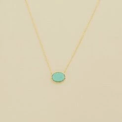 Collier Mi-long ATMA - Amazonite/ Jaune